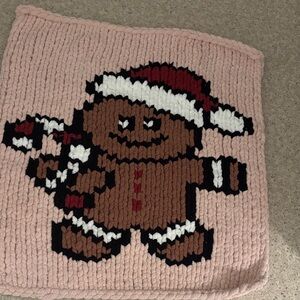 Gingerbread Man Knit Throw